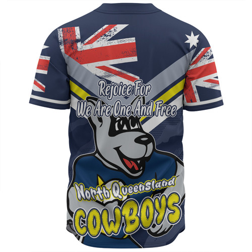 North Queensland Cowboys Baseball Shirt - Happy Australia Day We Are One And Free North Queensland Cowboys Baseball Shirt - Happy Australia Day We Are One And Free