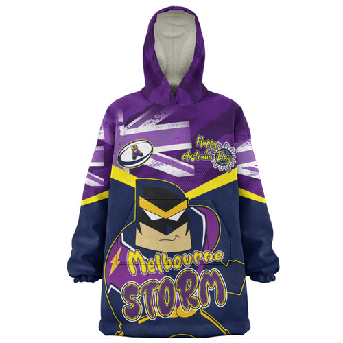 Melbourne Storm Snug Hoodie - Happy Australia Day We Are One And Free