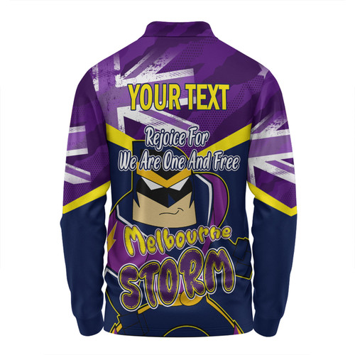 Melbourne Storm Long Sleeve Polo Shirt - Happy Australia Day We Are One And Free Melbourne Storm Long Sleeve Polo Shirt - Happy Australia Day We Are One And Free