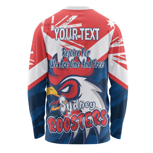 Sydney Roosters Long Sleeve T-shirt - Happy Australia Day We Are One And Free Sydney Roosters Long Sleeve T-shirt - Happy Australia Day We Are One And Free