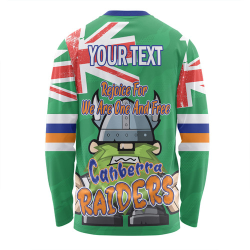 Canberra Raiders Long Sleeve T-shirt - Happy Australia Day We Are One And Free Canberra Raiders Long Sleeve T-shirt - Happy Australia Day We Are One And Free
