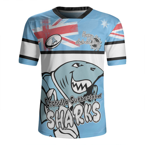 Cronulla-Sutherland Sharks Rugby Jersey - Happy Australia Day We Are One And Free