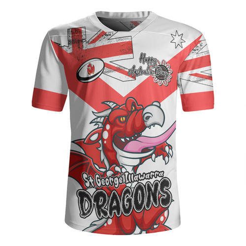 St. George Illawarra Dragons Rugby Jersey - Happy Australia Day We Are One And Free