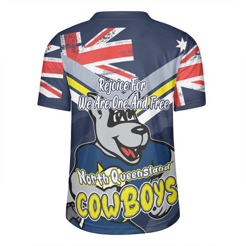 North Queensland Cowboys Rugby Jersey - Happy Australia Day We Are One And Free North Queensland Cowboys Rugby Jersey - Happy Australia Day We Are One And Free