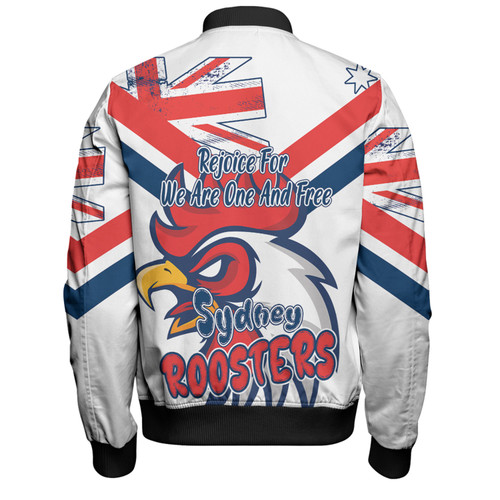 Sydney Roosters Bomber Jacket - Happy Australia Day We Are One And Free V2 Sydney Roosters Bomber Jacket - Happy Australia Day We Are One And Free V2