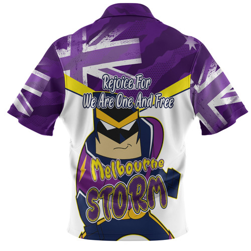 Melbourne Storm Hawaiian Shirt - Happy Australia Day We Are One And Free V2 Melbourne Storm Hawaiian Shirt - Happy Australia Day We Are One And Free V2