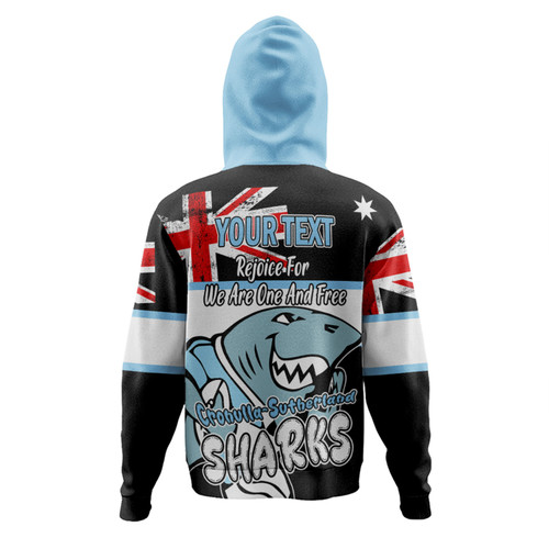 Cronulla-Sutherland Sharks Hoodie - Happy Australia Day We Are One And Free V2 Cronulla-Sutherland Sharks Hoodie - Happy Australia Day We Are One And Free V2