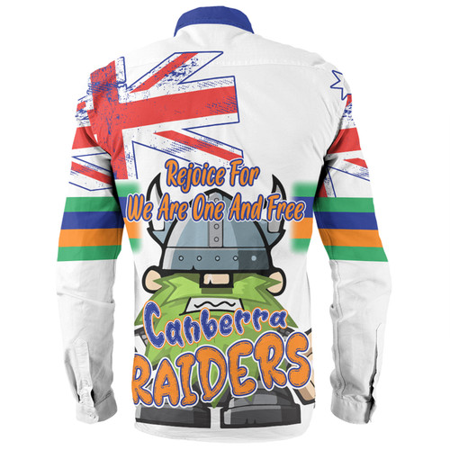 Canberra Raiders Long Sleeve Shirt - Happy Australia Day We Are One And Free V2 Canberra Raiders Long Sleeve Shirt - Happy Australia Day We Are One And Free V2