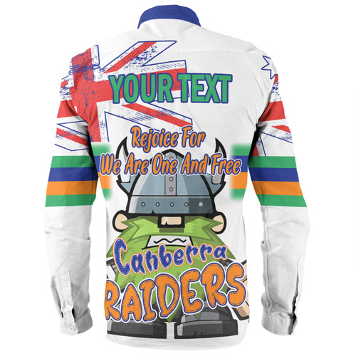 Canberra Raiders Long Sleeve Shirt - Happy Australia Day We Are One And Free V2 Canberra Raiders Long Sleeve Shirt - Happy Australia Day We Are One And Free V2