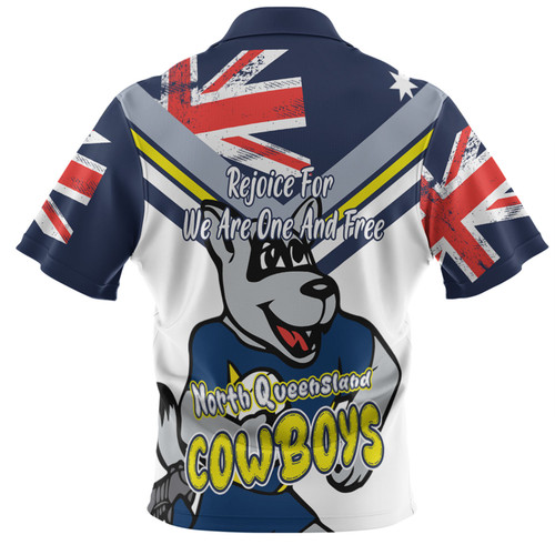 North Queensland Cowboys Polo Shirt - Happy Australia Day We Are One And Free V2 North Queensland Cowboys Polo Shirt - Happy Australia Day We Are One And Free V2
