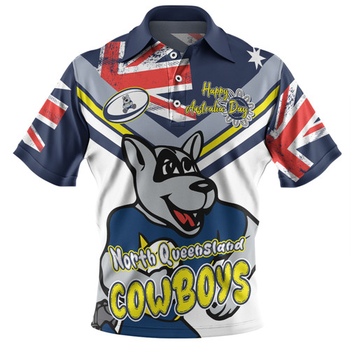 North Queensland Cowboys Polo Shirt - Happy Australia Day We Are One And Free V2