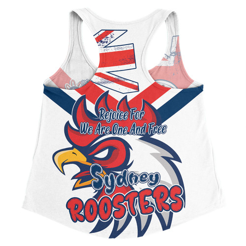 Sydney Roosters Women Racerback Singlet - Happy Australia Day We Are One And Free V2 Sydney Roosters Women Racerback Singlet - Happy Australia Day We Are One And Free V2