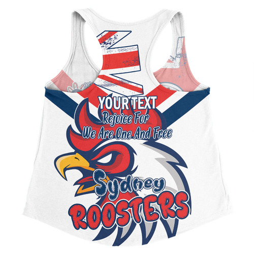 Sydney Roosters Women Racerback Singlet - Happy Australia Day We Are One And Free V2 Sydney Roosters Women Racerback Singlet - Happy Australia Day We Are One And Free V2