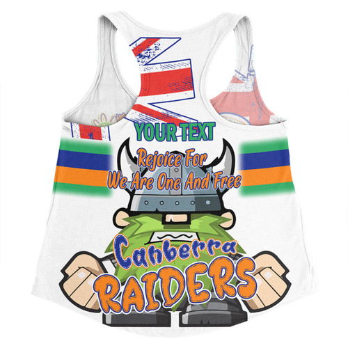 Canberra Raiders Women Racerback Singlet - Happy Australia Day We Are One And Free V2 Canberra Raiders Women Racerback Singlet - Happy Australia Day We Are One And Free V2