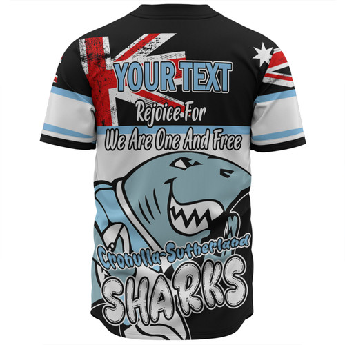 Cronulla-Sutherland Sharks Baseball Shirt - Happy Australia Day We Are One And Free V2 Cronulla-Sutherland Sharks Baseball Shirt - Happy Australia Day We Are One And Free V2