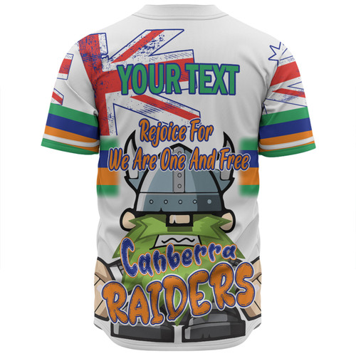Canberra Raiders Baseball Shirt - Happy Australia Day We Are One And Free V2 Canberra Raiders Baseball Shirt - Happy Australia Day We Are One And Free V2