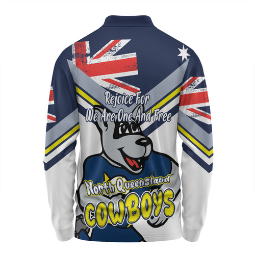North Queensland Cowboys Long Sleeve Polo Shirt - Happy Australia Day We Are One And Free V2 North Queensland Cowboys Long Sleeve Polo Shirt - Happy Australia Day We Are One And Free V2