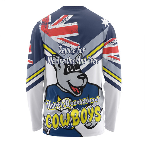 North Queensland Cowboys Long Sleeve T-shirt - Happy Australia Day We Are One And Free V2 North Queensland Cowboys Long Sleeve T-shirt - Happy Australia Day We Are One And Free V2