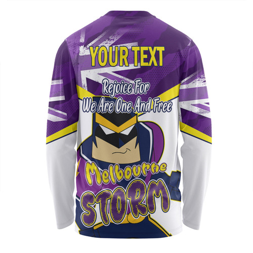 Melbourne Storm Long Sleeve T-shirt - Happy Australia Day We Are One And Free V2 Melbourne Storm Long Sleeve T-shirt - Happy Australia Day We Are One And Free V2