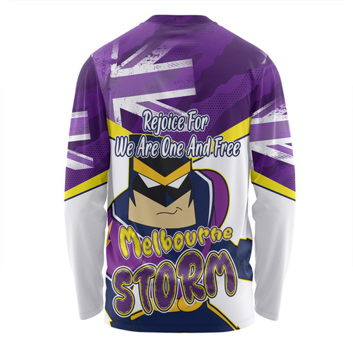 Melbourne Storm Long Sleeve T-shirt - Happy Australia Day We Are One And Free V2 Melbourne Storm Long Sleeve T-shirt - Happy Australia Day We Are One And Free V2