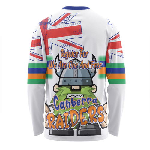 Canberra Raiders Long Sleeve T-shirt - Happy Australia Day We Are One And Free V2 Canberra Raiders Long Sleeve T-shirt - Happy Australia Day We Are One And Free V2