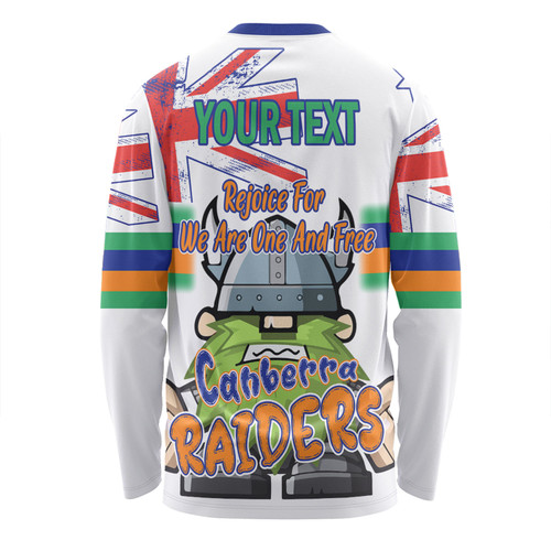 Canberra Raiders Long Sleeve T-shirt - Happy Australia Day We Are One And Free V2 Canberra Raiders Long Sleeve T-shirt - Happy Australia Day We Are One And Free V2