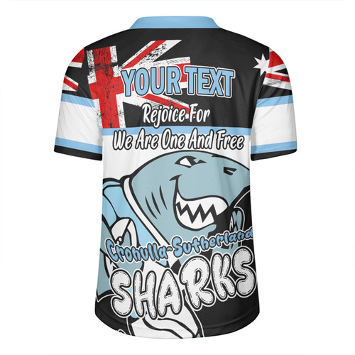 Cronulla-Sutherland Sharks Rugby Jersey - Happy Australia Day We Are One And Free V2 Cronulla-Sutherland Sharks Rugby Jersey - Happy Australia Day We Are One And Free V2
