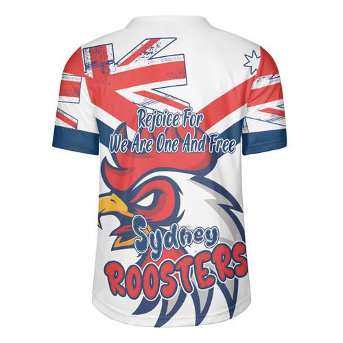 Sydney Roosters Rugby Jersey - Happy Australia Day We Are One And Free V2 Sydney Roosters Rugby Jersey - Happy Australia Day We Are One And Free V2