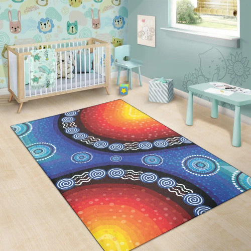 Australia Area Rug - Aboriginal Color Dot Painting