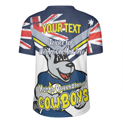 North Queensland Cowboys Rugby Jersey - Happy Australia Day We Are One And Free V2 North Queensland Cowboys Rugby Jersey - Happy Australia Day We Are One And Free V2