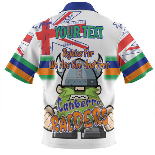 Canberra Raiders Zip Polo Shirt - Happy Australia Day We Are One And Free V2 Canberra Raiders Zip Polo Shirt - Happy Australia Day We Are One And Free V2