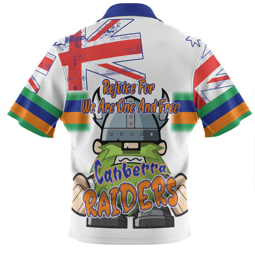 Canberra Raiders Zip Polo Shirt - Happy Australia Day We Are One And Free V2 Canberra Raiders Zip Polo Shirt - Happy Australia Day We Are One And Free V2