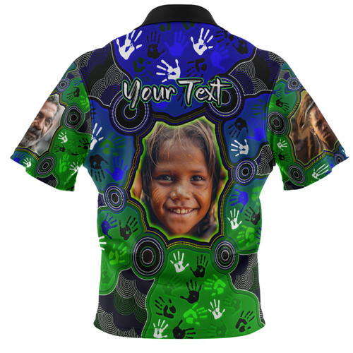 Australia Torres Strait Islands Custom Polo Shirt - Aboriginal Dot Art Indigenous Handprints Personalised Photo Polo Shirt Australia Torres Strait Islands Custom Polo Shirt - Aboriginal Dot Art Indigenous Handprints Personalised Photo Polo Shirt