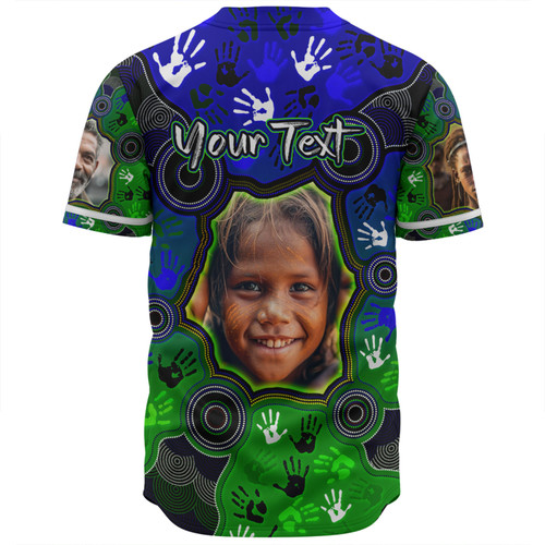 Australia Torres Strait Islands Custom Baseball Shirt - Aboriginal Dot Art Indigenous Handprints Personalised Photo Baseball Shirt Australia Torres Strait Islands Custom Baseball Shirt - Aboriginal Dot Art Indigenous Handprints Personalised Photo Baseball Shirt