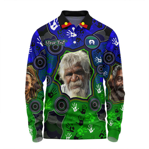 Australia Torres Strait Islands Custom Long Sleeve Polo Shirt - Aboriginal Dot Art Indigenous Handprints Personalised Photo Long Sleeve Polo Shirt Australia Torres Strait Islands Custom Long Sleeve Polo Shirt - Aboriginal Dot Art Indigenous Handprints Personalised Photo Long Sleeve Polo Shirt
