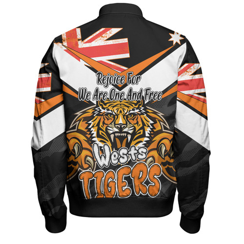 Wests Tigers Bomber Jacket - Happy Australia Day We Are One And Free