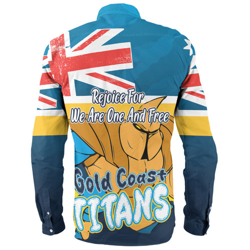 Gold Coast Titans Long Sleeve Shirt - Happy Australia Day We Are One And Free Gold Coast Titans Long Sleeve Shirt - Happy Australia Day We Are One And Free