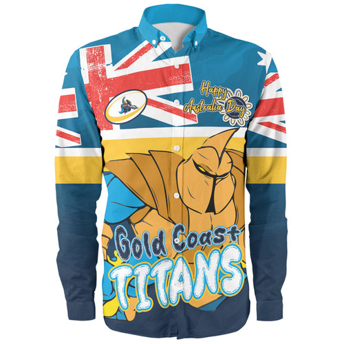 Gold Coast Titans Long Sleeve Shirt - Happy Australia Day We Are One And Free