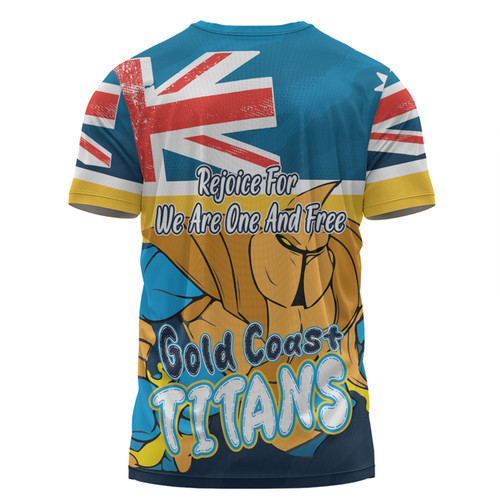 Gold Coast Titans T-Shirt - Happy Australia Day We Are One And Free Gold Coast Titans T-Shirt - Happy Australia Day We Are One And Free