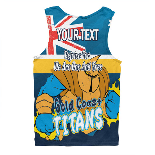 Gold Coast Titans Men Singlet - Happy Australia Day We Are One And Free Gold Coast Titans Men Singlet - Happy Australia Day We Are One And Free