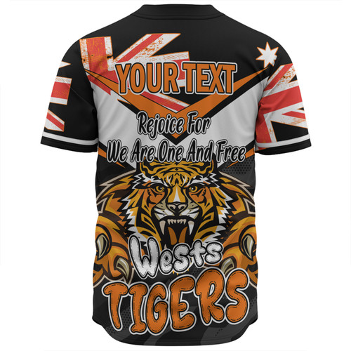 Wests Tigers Baseball Shirt - Happy Australia Day We Are One And Free