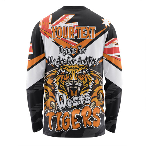 Wests Tigers Long Sleeve T-shirt - Happy Australia Day We Are One And Free