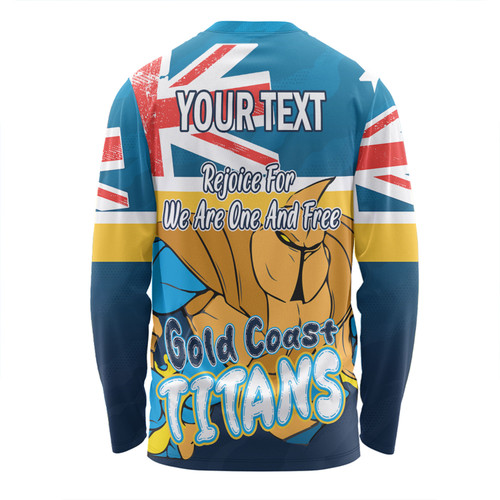 Gold Coast Titans Long Sleeve T-shirt - Happy Australia Day We Are One And Free Gold Coast Titans Long Sleeve T-shirt - Happy Australia Day We Are One And Free