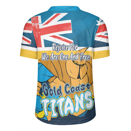 Gold Coast Titans Rugby Jersey - Happy Australia Day We Are One And Free Gold Coast Titans Rugby Jersey - Happy Australia Day We Are One And Free