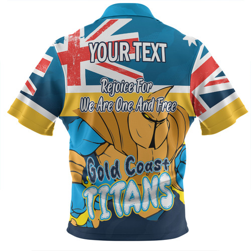 Gold Coast Titans Zip Polo Shirt - Happy Australia Day We Are One And Free Gold Coast Titans Zip Polo Shirt - Happy Australia Day We Are One And Free