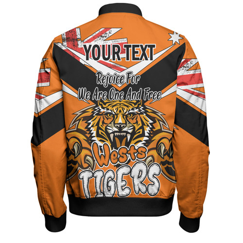 Wests Tigers Bomber Jacket - Happy Australia Day We Are One And Free V2