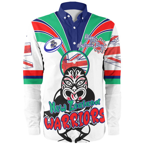 New Zealand Warriors Long Sleeve Shirt - Happy Australia Day We Are One And Free V2