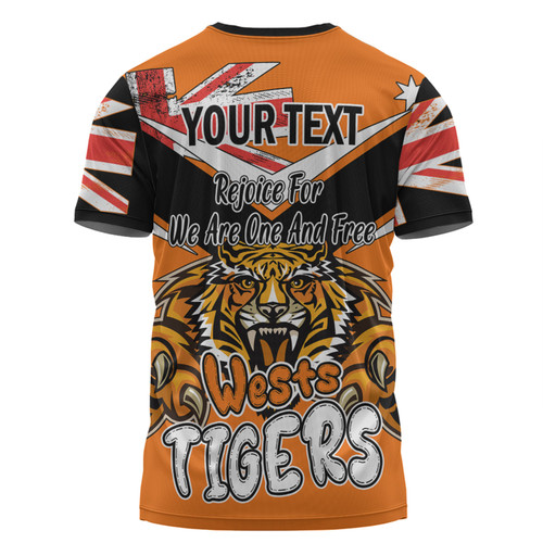 Wests Tigers T-Shirt - Happy Australia Day We Are One And Free V2 Wests Tigers T-Shirt - Happy Australia Day We Are One And Free V2