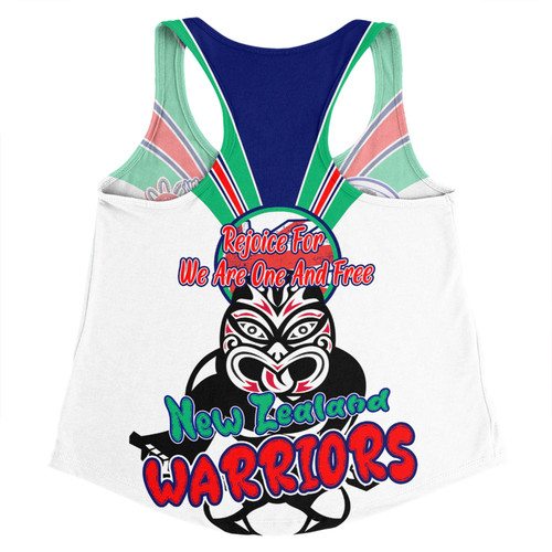 New Zealand Warriors Women Racerback Singlet - Happy Australia Day We Are One And Free V2