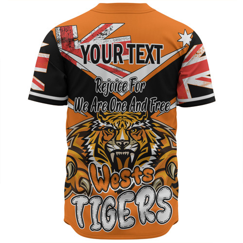 Wests Tigers Baseball Shirt - Happy Australia Day We Are One And Free V2 Wests Tigers Baseball Shirt - Happy Australia Day We Are One And Free V2